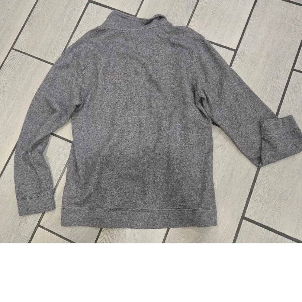 Banana Republic Mens Large Gray Cotton French Terry Pullover Sweatshirt Polo L